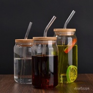 [High-Value] Glass Cup With Lid Large-Capacity Water Straw Heat-Resistant High Borosilicate Juice St