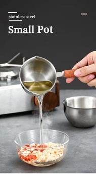 Thickened stainless steel oil spoon hot oil small pot can melt butter chocolate heat milk portable and multifunctional universal for induction cooker and gas stove