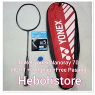 Free Install YONEX NANORAY 68 LIGHT badminton Racket Complete ORIGINAL