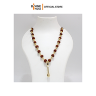 New Hanuman Gada Brass Locket With 5 face Rudraksha Mala | Gada Mace | Bajrangi Gada Pendant