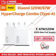 Xiaomi/Poco/Redmi/Black Shark 120W/67W HyperCharge Combo (Type-A) Fast Charging Adapter/Charger/Trav