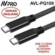 Avpro AVL-PQ109 Type-C to Type-C Cable USB 3.2 Gen2 20gbps 5A 100w II