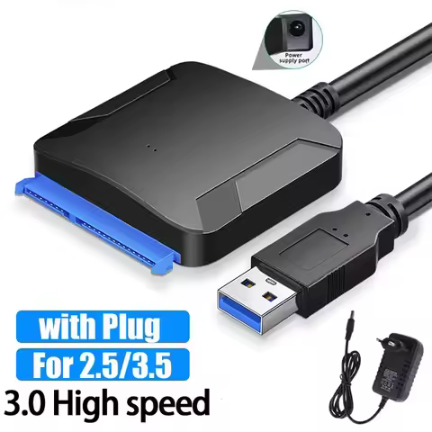 USB 3.0 to SATA Cable SATA III Hard Drive Adapter Converter for 2.5" 3.5" SSD HDD Hard Drive Disk wi
