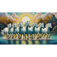Print Painting, FENGSHUI HORSE, JUMBO Size, 100x70cm & 150x100cm & 200x100cm/Printed Poster/Wall Dec