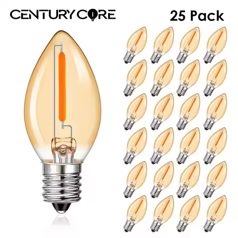 C7 E12 Led Bulb 220V Candle Light E14 110V 0.5W Night Lights Warm White Salt Lamp Pendant String Lig