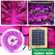 【Solar Plant Lights】20W Solar Panel LED Grow Light Full Spectrum 5V Grow Light Strip 2835 LED Phyto Lamps For Plants Greenhouse Hydroponic Growing