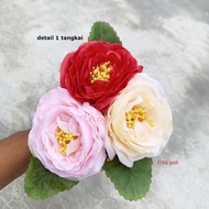 [1 Tangkai] Artifisial Bunga Mawar Daun Putik Kuning/Bunga Mawar Palsu