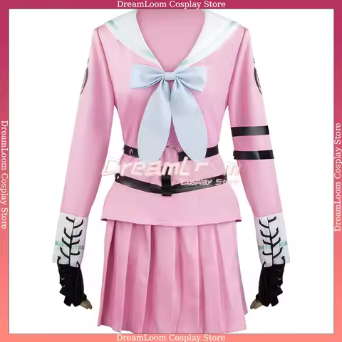 Danganronpa V3 Miu Iruma Cosplay Costume Pink JK Uniform With Belt Bow Women Halloween Party Outfit