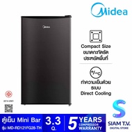 MIDEA ตู้เย็นมินิบาร์3.3Q สีเทาดำ รุ่น MD-RD121FG28 โดย สยามทีวี by Siam T.V.