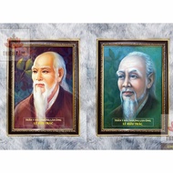 Painting of Hai Thuong Lan Ong Le Huu Trac 36x48cm in glossy fabric with genuine composite frame