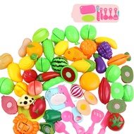 Cutting Fruits Vegetables Set Fruit Shopping Basket Kitchen Toys Birthday Gifts for 2 3 4 5 Years Ol