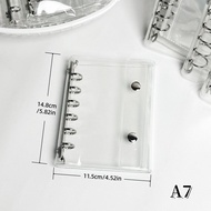 M5/A8/A7/A6 Transparent Binder Sticker Book Sticker Storage Book Double-Clasp Soft Leather Notebook 