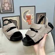 New S2 suede 4 cm high heel women's Sandal in 3 youthful colors flat sandal sandal perempuan