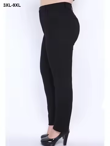Women Black Pants 9XL 8XL Plus Size Slim Fit High Waist 140KG Thick Elastic Office Lady Pencil Trous
