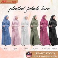 Robe Jubah Lace  Pleated Abaya jubah muslimah dress Lace Premium Abaya Dubai LABUH MUSLIMAH PLUS SIZE