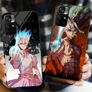 dr. stone Glass Phone Case For Xiaomi POCO F3 F4 F5 M3 M4 M5 M6 4G X3 X4 GT NFC X5 X6 PRO 5G