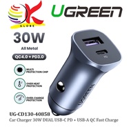 UGREEN UG-CD130-40858 CAR CHARGER PD 30W + SCP 22.5W USB TYPE A + C DUAL PORT FAST CHARGE CAR CHARGE