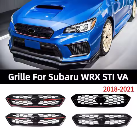 Front Bumper Grille Mask Grill Grid Middle Inlet Mesh For Subaru WRX STI VA 2018-2021 Body Kit Gloss