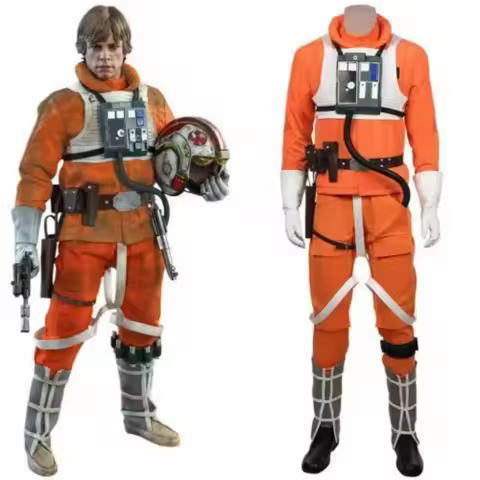 Luke Skywalker Pilot Cosplay Costume Halloween（NO Boots helmet）