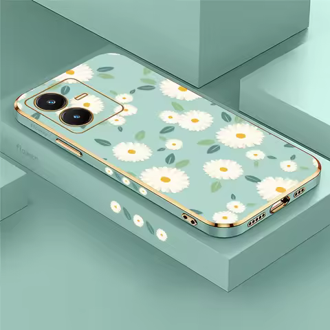 Silicone Shockproof Phone Case For Vivo S18 S16E S15E S12 S10E S1 Pro S17 Pro Soft TPU Plating Flowe