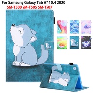 Smart Auto Wake-up Sleep Case For Samsung Galaxy Tab A7 10.4 inch 2020 Cover T500 T505 SM-T500 SM-T505 Fashion Wolf Folding Case