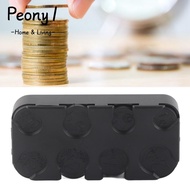 PEONY1 Coin Holders, Mini Size Black Euro Coin Dispenser, Change Organizer Portable Universal Stainl