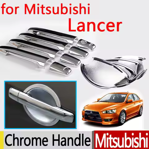 for Mitsubishi Lancer Accessories Chrome Door Handle Luxury No Rust Lancer 10 Lancer X Lancer EX Car