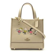COACH蔻馳 PEANUTS聯名 史努比主題印花方形手拎斜挎包 CE850IMOQY 1個