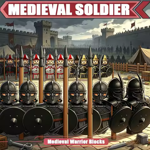 Medieval Castle Knight Warrior King Queen Royal Guard Soldier Figures Infantry Kingdom Armor Sword B