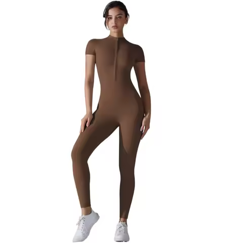 Zipper Jumpsuit Fitness Sports Overalls Gym Clothing Set Yoga Wear Pilates Workout Clothes for Women