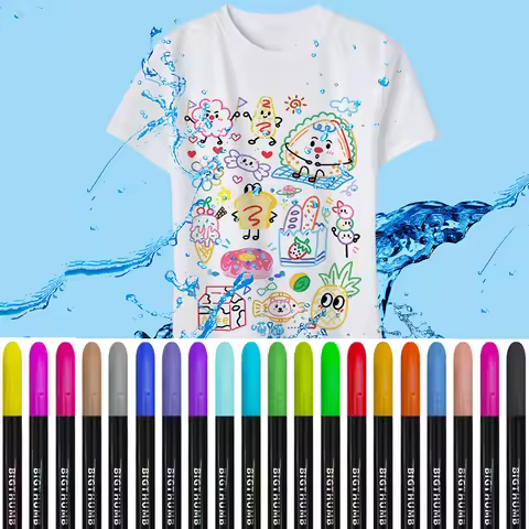 6/8/12/20Pcs Waterproof Color Fabric Textile Marker Pen For T Shirt Shoes Clothes Wood Stone DIY Art