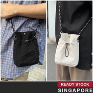 [SG SELLER] Mini Sling Bag Japanese Simple Nylon Drawstring Small Crossbody Bag Phone Bag Genderle F