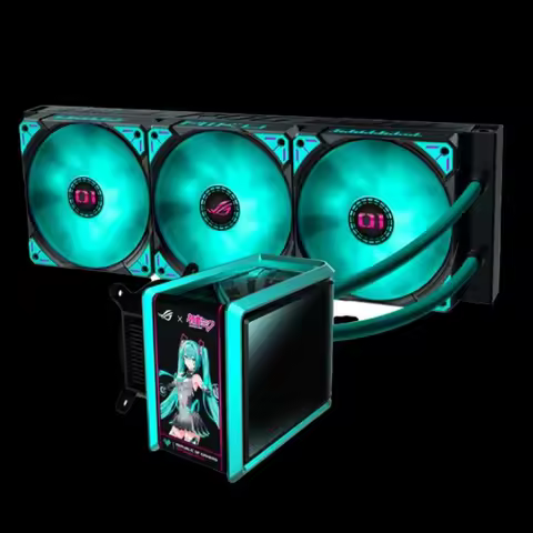ROJI MIKU ROG RYUO IV SLC 360 ARGB CPU Liquid Cooler Naked Eye 3D AMOLED Screen Support LGA1700/1851