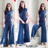 จั้มสูทยีนส์ Jumpsuit Jeans เพลย์สูท ชุดเดรสกางเกง กางเกงยีนส์ ชุดยีนส์ Leonine AUG6124