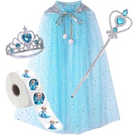DY1  Little Girl Frozen Veil Princess Elsa Cape Princess cloak Sophia Cape Girls Halloween Kids Dres