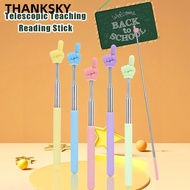 THANKSKY Teaching Pointer, Stainless Steel Finger Design Finger Reading Sticks, Professional Telesco