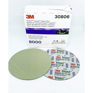 3M 30806 Trizact กระดาษทรายกลมไตรแซ็ค 6นิ้ว เบอร์ 8000 สำหรับขัดผิวเคลียร์ ( 1 แผ่น )(15 แผ่น/กล่อง 