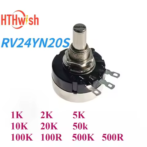 1PC RV24YN20S Potentiometer 3Pin 1K 2K 5K 10K 20K 50k 100K 100R 500K 500R RV24YN20 Potentiometers B1
