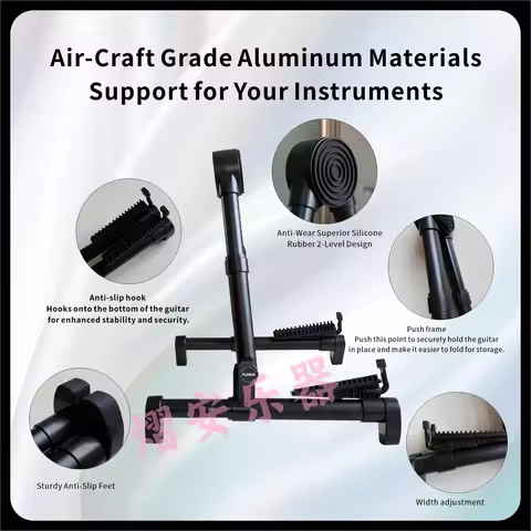 Universal Guitar Stand Foldable A-Frame Musical Instrument Stand for Acoustic Electric Guitar Violin