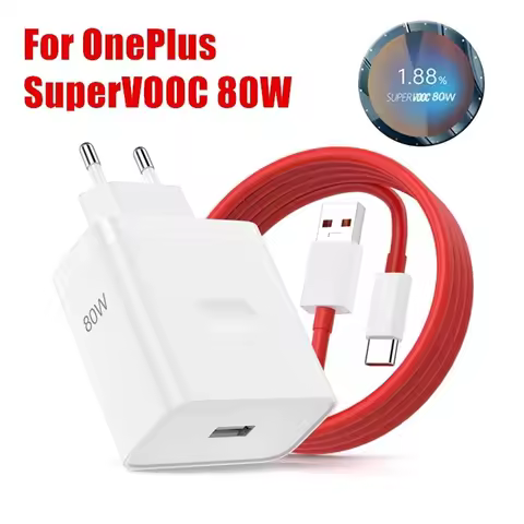 80W SuperVOOC EU Fast Wall Charger for OnePlus 8 9 10 11 12 13 Nord CE 2 3 Lite OPPO realme 10 GT NE