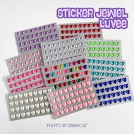 Bibimcat Luvee 3D Embossed Jewel Sticker Cute Love Heart Shaped Pearl Sticker/ Lightstick Face Deco 