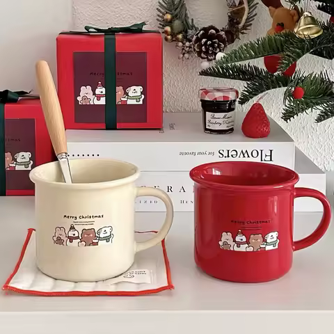 MeyJig Enamel Coffee Mug Milk Cup Espresso Drinkware Household Cup 300ml