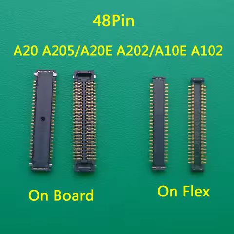 10Pcs 48Pin USB Charger FPC Connector On Board For Samsung Galaxy A20E A202 A202F A20 A205 A205F A10