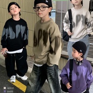 AY Children's Tops Boys' Sweatshirts 2025 Spring Autumn Clothes Round Neck Middle Big