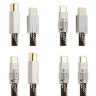 Single Crystal Copper Silver-Plated Audio Cable USB Transmission [M02] Data A-B Decoder HIFI DAC Typ
