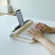 電競鍵盤 機械鍵盤 遊戲鍵 盤韓國ACTTO平板電腦外接藍牙無線鍵盤 復古圓點打字機IPAD手機支架