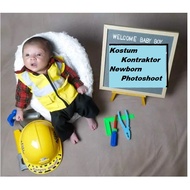 Newborn Photoshoot Costume Architect Engineer Contractor Baby Costume Bulldozer Architect