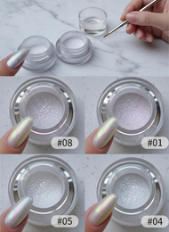 Y2K Sky Mirror Powder 1g Nail Art 1 Bottle, Moonlight Sparkling Powder for Travel, Women, Girls, DIY