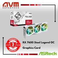 AVM ASROCK AMD RadeonTM RX 7600 Steel Legend 8GB OC GPU Graphics Card