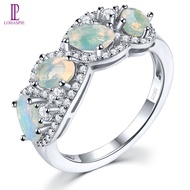 Lohaspie Jewelry Nhẫn bạc nguyên khối 114 carat chính hãng 925 Nhẫn Opal tự nhiên nguyên bản Nhẫn bạ
